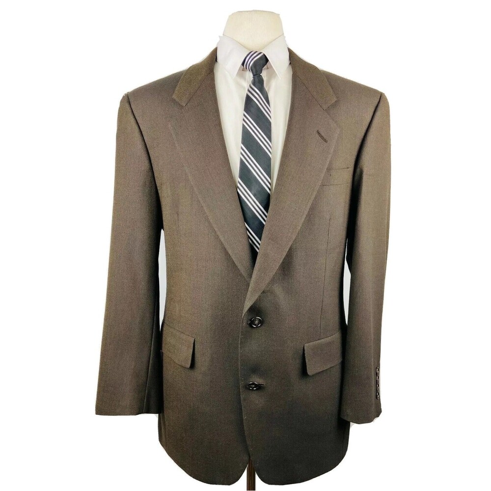 HART SCHAFFNER MARX MENS 39R BROWN SOFT 100% WOOL BLAZER SPORT COAT SUIT JACKET
